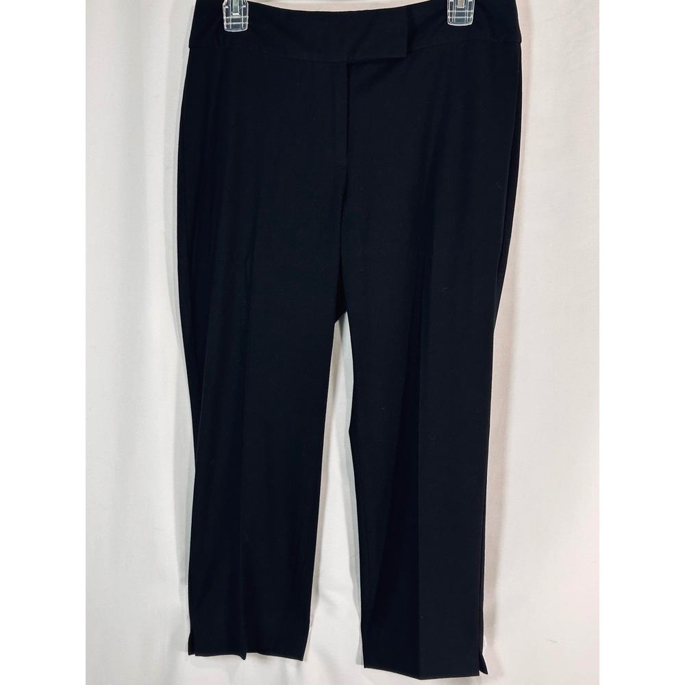 Talbots Black Straight Leg Dress Pants with Side Slit Ankle ‎ Women's Size Small